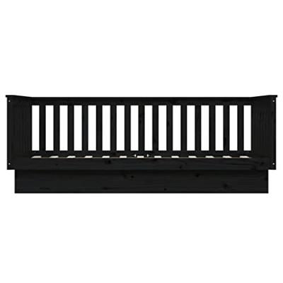 Slaapbank 100x200 cm massief grenenhout zwart Slaapbank 100x200 cm massief grenenhout zwart