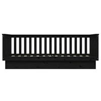 Slaapbank 100x200 cm massief grenenhout zwart - thumbnail