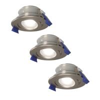Set van 3 Lima LED inbouwspots - 4 Watt 345 Lumen - 6500K daglicht wit - GU10 - Dimbaar - Rond - Kantelbaar - IP65 Waterdicht - RVS - Voor binnen, buiten en badkamer - thumbnail