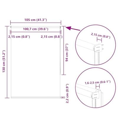 VidaXL Rolgordijn verduisterend 105x130 cm stofbreedte 100,7 cm