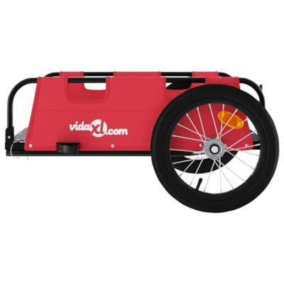 VidaXL Fietstrailer oxford stof en ijzer rood VidaXL Fietstrailer oxford stof en ijzer rood