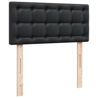 Boxspring met matras kunstleer zwart 80x200 cm - thumbnail