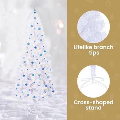 Kunstkerstboom met 300 LED Wit 240 cm PVC en staal