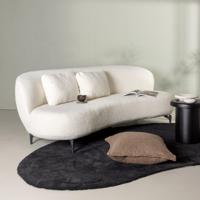 Nohr Organische 3-zits Bank 'Delinda' Bouclé, 224cm, kleur Wit - thumbnail