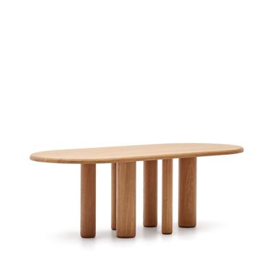 Kave Home Ovale Eettafel 'Mailen' Essenhout, 220 x 105cm, kleur Naturel