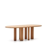 Kave Home Ovale Eettafel 'Mailen' Essenhout, 220 x 105cm, kleur Naturel - thumbnail