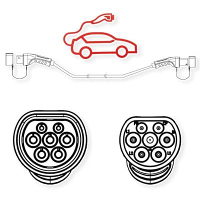 ROLINE Auto oplaadkabel Type2, 3-fase, 480VAC (3P+N+E), 16 A, 11 kW, 5 m