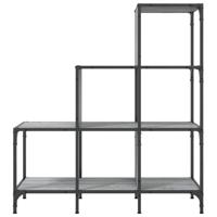 Boekenkast 92x30x102 cm bewerkt hout en metaal grijs sonoma - thumbnail