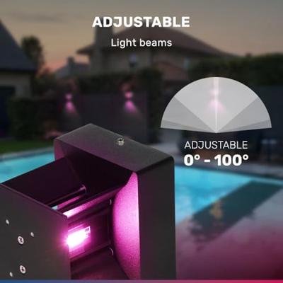 Kansas Smart Wandlamp LED Kubus - Wifi + Bluetooth - 6 Watt 560lm - Dimbaar - RGBWW - IP65 waterdicht - Up&Down lamp - Verstelbaar - Zwart - Google Home, Amazon Alexa en Siri Kansas Smart Wandlamp LED Kubus - Wifi + Bluetooth - 6 Watt 560lm - Dimbaar - RGBWW - IP65 waterdicht - Up&Down lamp - Verstelbaar - Zwart - Google Home, Amazon Alexa en Siri