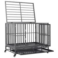 VidaXL Hondenbench met wielen 102x72x85 cm staal - thumbnail
