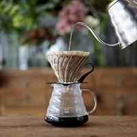 Hario V60 dripper - glas met zwarte houder, nieuw type - maat 02 (VDGR-02-B) - thumbnail