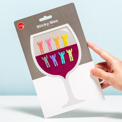 Siliconen glasmarkeerders (set van 8) - Poppetjes