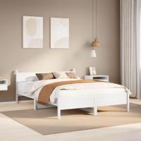 Bedframe zonder matras massief grenenhout wit 120x200 cm - thumbnail