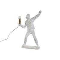 Bureaulamp Home ESPRIT Wit Gouden Hars 220 V 32 x 13 x 52 cm - thumbnail