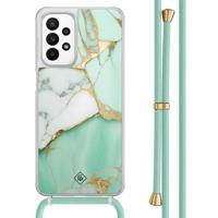 Samsung Galaxy A23 hoesje met koord - Marmer mintgroen - thumbnail