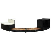 VidaXL Spa-ombouw poly rattan en acaciahout zwart - thumbnail