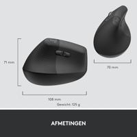 Logitech Lift for Business Linkshandig Draadloze Ergonomische Muis - thumbnail