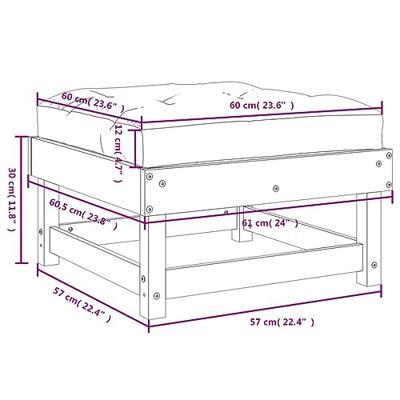 Tuinvoetenbanken met kussens 2 st massief grenenhout wit Tuinvoetenbanken met kussens 2 st massief grenenhout wit