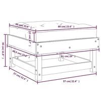 Tuinvoetenbanken met kussens 2 st massief grenenhout wit - thumbnail