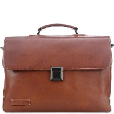 Plevier Morse volnerf rundleer bruin notebooktas Aktetas