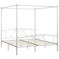 Hemelbedframe metaal wit 180x200 cm - thumbnail