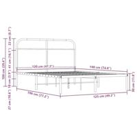 Bedframe zonder matras bewerkt hout gerookt eiken 120x190 cm - thumbnail