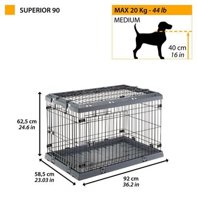 FERPLAST Superior 90 - Hondenkooi - 92 x 58.5 x 62.5 cm