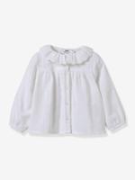 Babyblouse van katoenen gaas CYRILLUS ecru - thumbnail