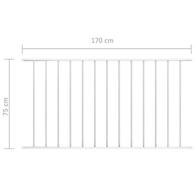 Hekpaneel 1,7x0,75 m gepoedercoat staal wit Hekpaneel 1,7x0,75 m gepoedercoat staal wit