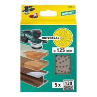 Schuurschijf met meerdere gaten voor excentrische schuurmachine Wolfcraft 1108000 Ø 125 mm 120 g 5 Stuks - thumbnail