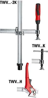 Bessey spanelement | met variabel werkbereik max. 200 mm | voor borings-d. 16 mm | 1 stuk - twv16-20-15-2k twv16-20-15-2k
