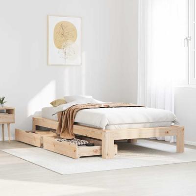 Bedframe zonder matras massief grenenhout 90x200 cm