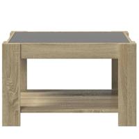 Salontafel met LED 73x53x45 cm bewerkt hout sonoma eikenkleurig - thumbnail