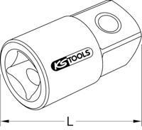 KS Tools 918.1501 9181501 Dopsleutel-vergrootstuk Aandrijving 1/4 (6.3 mm) 25 mm 1 stuk(s) - thumbnail