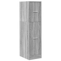 Apothekerskast 30x41x118 cm bewerkt hout grijs sonoma eiken - thumbnail