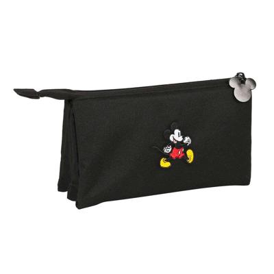 Pennenetui met 3 vakken Mickey Mouse Clubhouse Premium Zwart 22 x 12 x 3 cm
