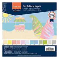 Florence • cardstock papier 216g textuur 30,5x30,5cm multipack pastel 24x - thumbnail