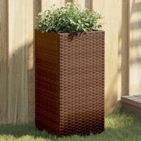 VidaXL Plantenbak 30x30x60 cm poly rattan bruin - thumbnail