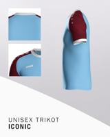 JAKO 4224 Shirt Iconic Km - Zachtblauw/Wijnrood - XL - thumbnail