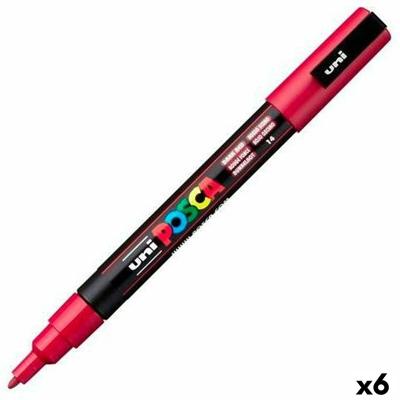 Markeerstift POSCA PC-3M Donkerrood (6 Stuks) Markeerstift POSCA PC-3M Donkerrood (6 Stuks)