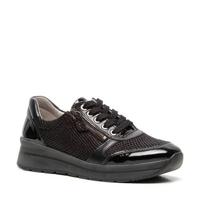 Hush Puppies comfort leren veterschoenen zwart - thumbnail