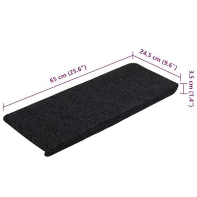 VidaXL Trapmatten zelfklevend 30 st 65x24,5x3,5 cm zwart VidaXL Trapmatten zelfklevend 30 st 65x24,5x3,5 cm zwart