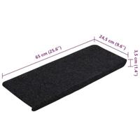 VidaXL Trapmatten zelfklevend 30 st 65x24,5x3,5 cm zwart - thumbnail