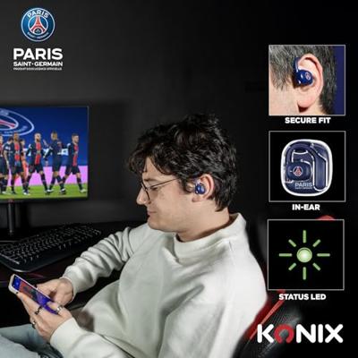 Konix PSG draadloze sportoordopjes - 16,2 mm drivers - bereik van 10 m - batterijduur van 12 uur - Bluetooth 5.3 - blauw
