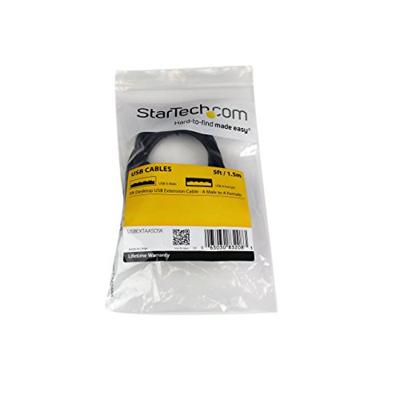 StarTech.com USB 2.0 verlengkabel 1,5m met dockingstation, USB-A verlengkabel stekker op bus met voet in zwart