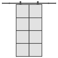 Schuifdeur met beslag 102,5x205 cm ESG-glas en aluminium - thumbnail