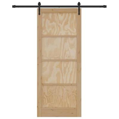 Schuifdeur met Hardware Set 86x211 cm Van Massief Vurenhout