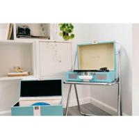 Lenco TT-110BUWH Classic Phono Kofferplatenspeler Lichtblauw/Wit - thumbnail