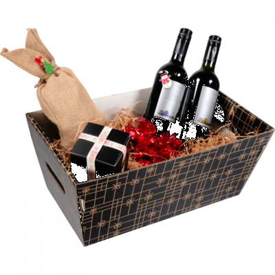 Mand, golfkarton, 366x1880x175mm, rechthoekig, zwart/goud 10 stuks