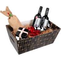 Mand, golfkarton, 366x1880x175mm, rechthoekig, zwart/goud 10 stuks - thumbnail